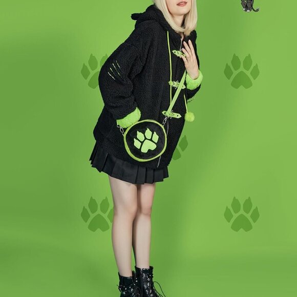 Women Canvas Miraculous Cat Noir Crossbody Bag Small Wallet Purse - Picture 4 of 8